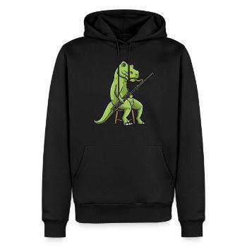 Fagott Fagottist Dinosaurier - Männer Premium Bio Hoodie - Schwarz - Vorne - Nico (187cm)