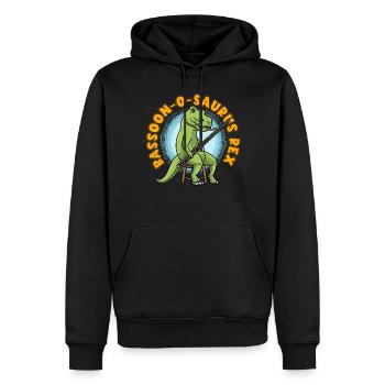 Basson-o-saurus Rex Basson dinosaure - Sweat à capuche Premium bio Homme - noir - Devant - Nico (187cm)