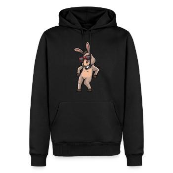 Esel Tanzt Mit Sonnenbrille Tanztänzerin - Männer Premium Bio Hoodie - Schwarz - Vorne - Nico (187cm)