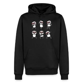 Panda dansant avec des lunettes de soleil Bear Dance Dancer - Sweat à capuche Premium bio Homme - noir - Devant - Nico (187cm)