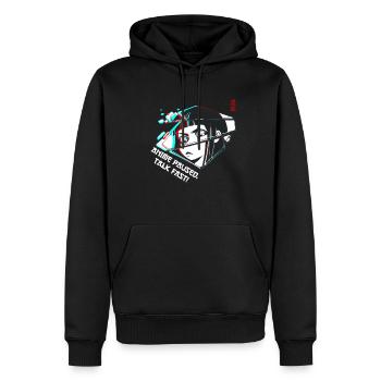 Anime Otaku Weeb Anime Pause Talk Fast - Sweat à capuche Premium bio Homme - noir - Devant - Nico (187cm)