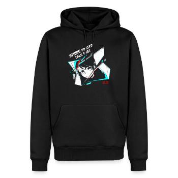 Anime Otaku Weeb Anime Paused Talk Fast - Männer Premium Bio Hoodie - Schwarz - Vorne - Nico (187cm)