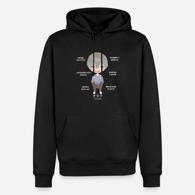 Otaku Anime Garçon - Sweat à capuche Premium bio Homme - noir