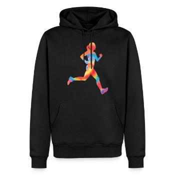 Running Runner Half Marathon Tie - Sweat à capuche Premium bio Homme - noir - Devant - Nico (187cm)