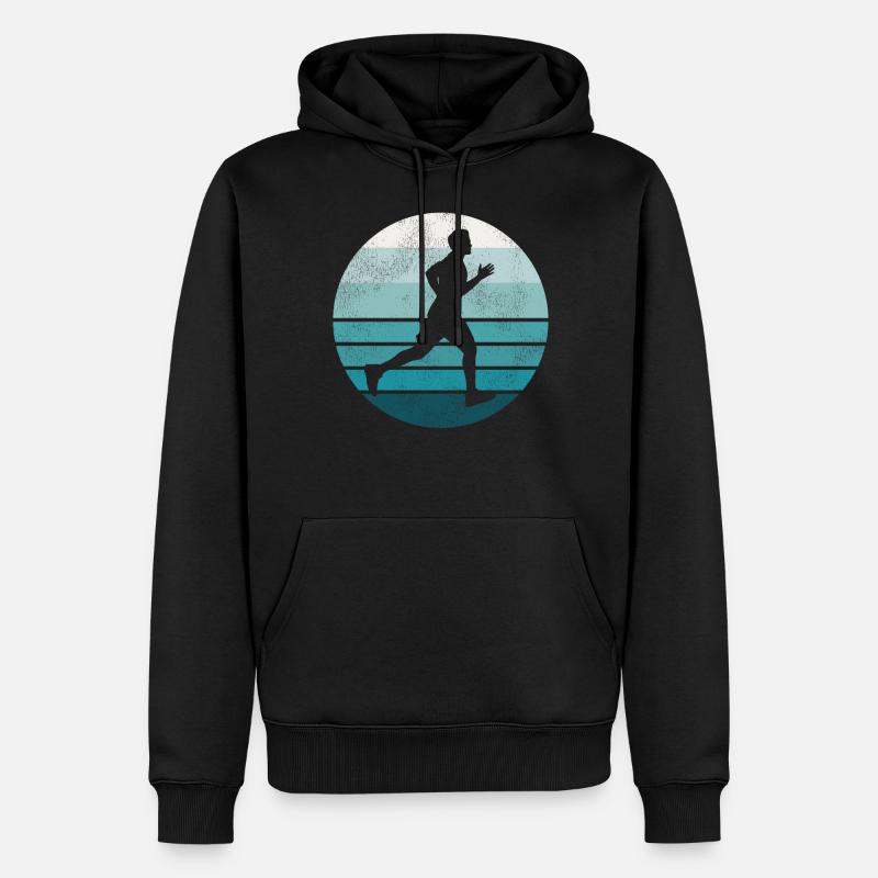 Running Runner Half Marathon Retro - Men’s Premium Organic Hoodie - black