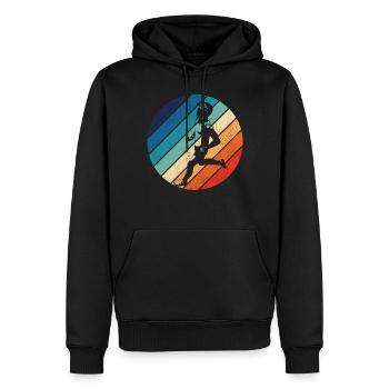 Coureur de course Semi-Marathon Rétro - Sweat à capuche Premium bio Homme - noir - Devant - Nico (187cm)