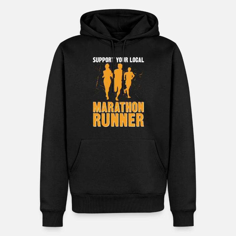 Running Runner Semi-Marathon - Sweat à capuche Premium bio Homme - noir