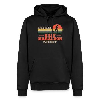 Running Runner Half Marathon - Männer Premium Bio Hoodie - Schwarz - Vorne - Nico (187cm)