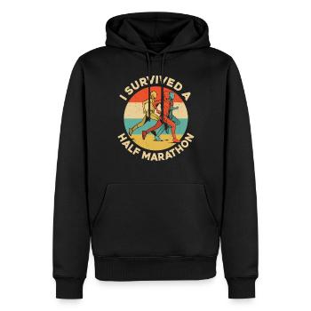 Running Runner Half Marathon - Männer Premium Bio Hoodie - Schwarz - Vorne - Nico (187cm)