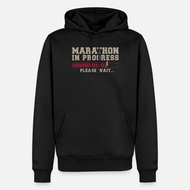 Running Runner Half Marathon - Männer Premium Bio Hoodie - Schwarz
