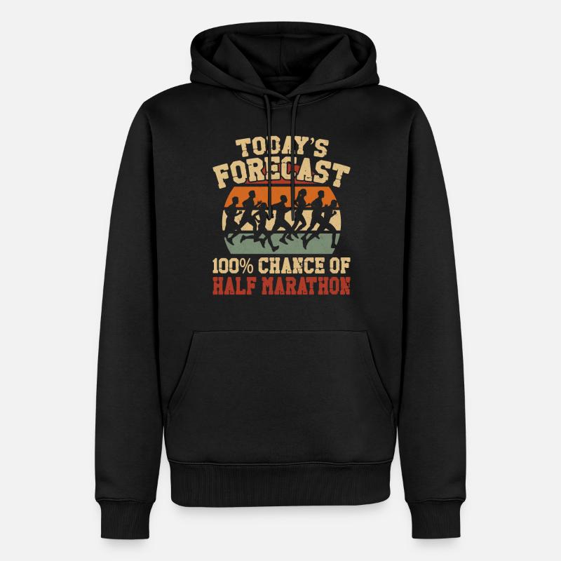 Running Runner Half Marathon - Männer Premium Bio Hoodie - Schwarz