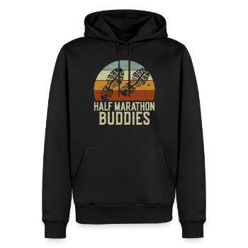 Running Runner Half Marathon - Männer Premium Bio Hoodie - Schwarz - Vorne - Nico (187cm)