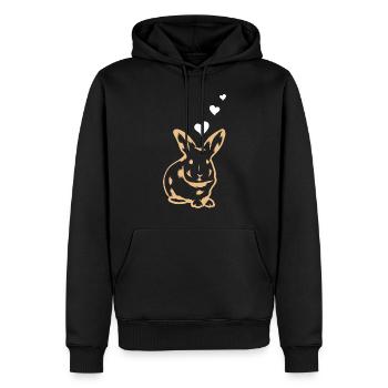 Rabbit Heart Cute Rabbit Hearts - Easter Rabbit - Männer Premium Bio Hoodie - Schwarz - Vorne - Nico (187cm)