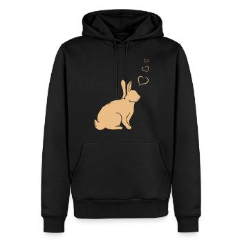 Rabbit Hearts - Easter Rabbit Hearts - Cute Rabbit - Männer Premium Bio Hoodie - Schwarz - Vorne - Nico (187cm)