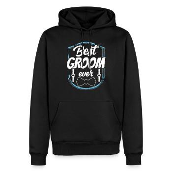 Meilleure fête de mariage du marié - Sweat à capuche Premium bio Homme - noir - Devant - Nico (187cm)