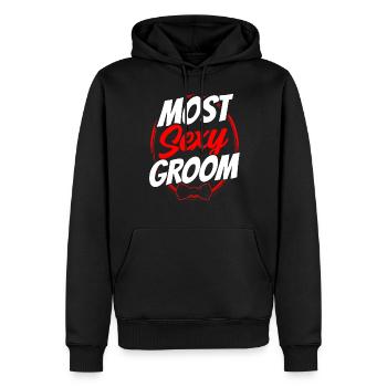 Sexy Groom Wedding Sayings Wedding Party - Men’s Premium Organic Hoodie - black - Front - Nico (187cm)