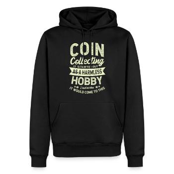 Münzsammler Coinologe Münzsammler - Männer Premium Bio Hoodie - Schwarz - Vorne - Nico (187cm)