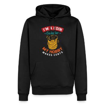 Ich Bin Ein Münzsammler, Mein Hobby Macht Cent - Männer Premium Bio Hoodie - Schwarz - Vorne - Nico (187cm)