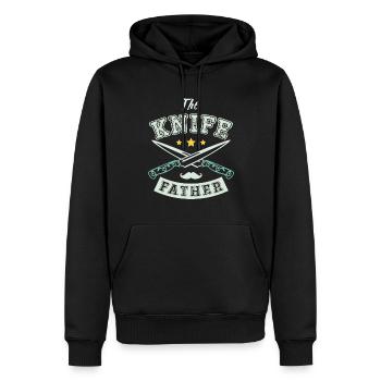Le collectionneur de couteaux Knifefather Collecteur de couteaux - Sweat à capuche Premium bio Homme - noir - Devant - Nico (187cm)
