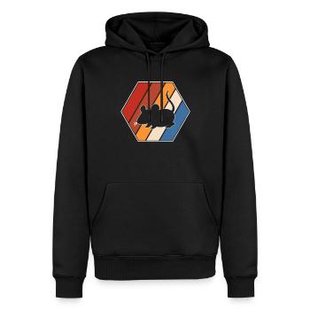 Maus Retro - Männer Premium Bio Hoodie - Schwarz - Vorne - Nico (187cm)