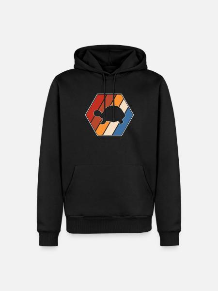 Turtle Retro - Men’s Premium Organic Hoodie - black
