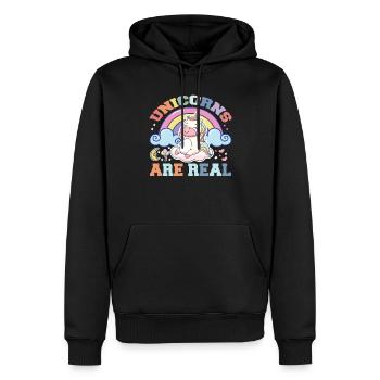 Les licornes licornes sont réelles - Sweat à capuche Premium bio Homme - noir - Devant - Nico (187cm)