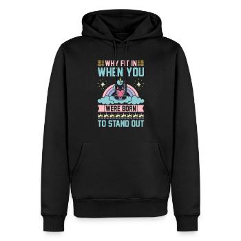 Licorne Pourquoi s’intégrer quand vous pouvez vous démarquer - Sweat à capuche Premium bio Homme - noir - Devant - Nico (187cm)