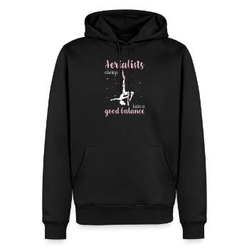Aerial Silks I acrobatics dancer yoga design for - Männer Premium Bio Hoodie - Schwarz - Vorne - Nico (187cm)