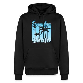 Formentera Espagne - Sweat à capuche Premium bio Homme - noir - Devant - Nico (187cm)