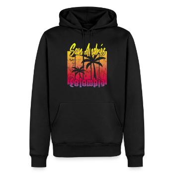 San Andrés Colombia - Männer Premium Bio Hoodie - Schwarz - Vorne - Nico (187cm)