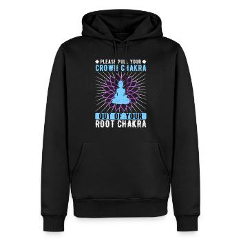Reiki Crown Chakra Root Chakra - Men’s Premium Organic Hoodie - black - Front - Nico (187cm)