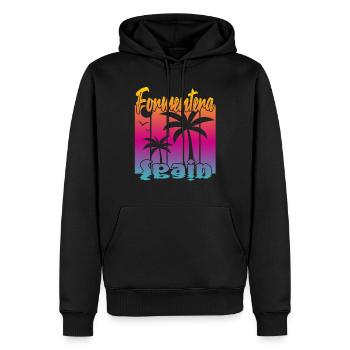 Formentera Espagne - Sweat à capuche Premium bio Homme - noir - Devant - Nico (187cm)