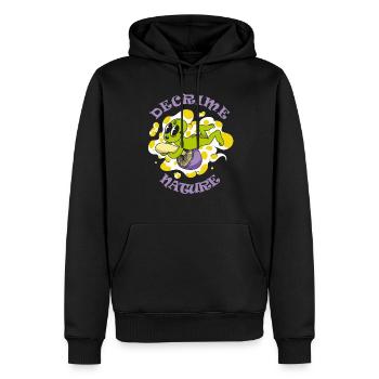 Decrime Nature Champignon Magique Coloré Trippy - Sweat à capuche Premium bio Homme - noir - Devant - Nico (187cm)