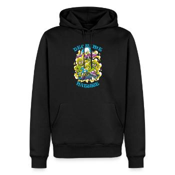 Decrime Nature Colorful Magic Mushroom Aliens - Männer Premium Bio Hoodie - Schwarz - Vorne - Nico (187cm)