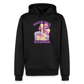 Decrime Nature Colorful Magic Mushroom Trippy - Männer Premium Bio Hoodie - Schwarz - Vorne - Nico (187cm)
