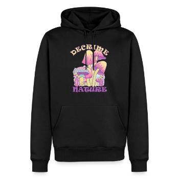 Decrime Nature Colorful Magic Mushroom Trippy - Männer Premium Bio Hoodie - Schwarz - Vorne - Nico (187cm)