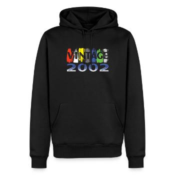 Awesome Seit 2002 Retro 20th Bitrthday - Männer Premium Bio Hoodie - Schwarz - Vorne - Nico (187cm)