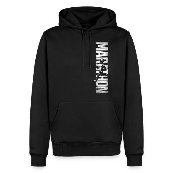 Running Runner Semi-Marathon - Sweat à capuche Premium bio Homme - noir - Devant - Nico (187cm)