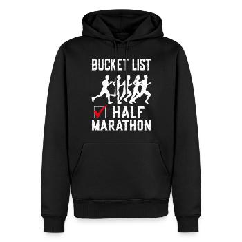 Running Runner Half Marathon - Männer Premium Bio Hoodie - Schwarz - Vorne - Nico (187cm)