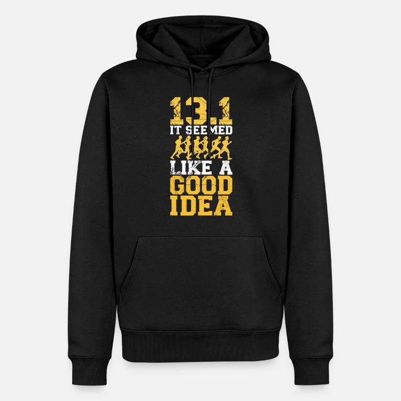 Running Runner Half Marathon Half - Sweat à capuche Premium bio Homme - noir