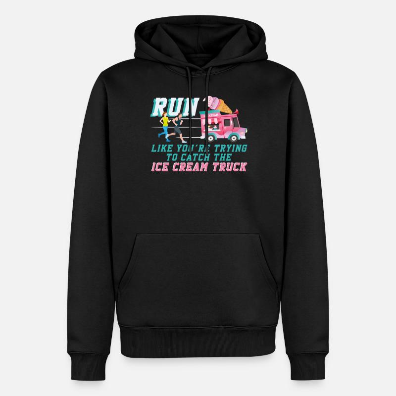 Running Runner Half Marathon - Männer Premium Bio Hoodie - Schwarz