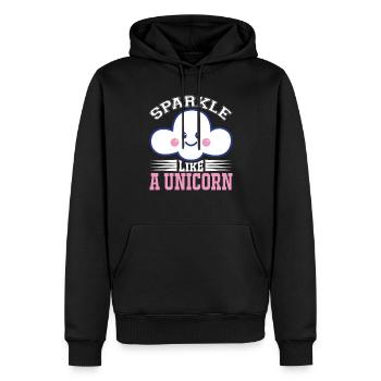 Glitter like a unicorn Unicorn - Men’s Premium Organic Hoodie - black - Front - Nico (187cm)