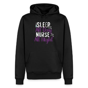 Schlafen Tag Krankenschwester die ganze Nacht - Männer Premium Bio Hoodie - Schwarz - Vorne - Nico (187cm)