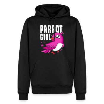 Papagei Mädchen Papageien Haustier Süß Tier - Männer Premium Bio Hoodie - Schwarz - Vorne - Nico (187cm)