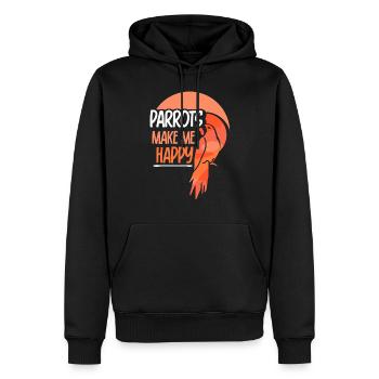 Papageien Machen Mich Glücklich Tier Papagei Süß - Männer Premium Bio Hoodie - Schwarz - Vorne - Nico (187cm)