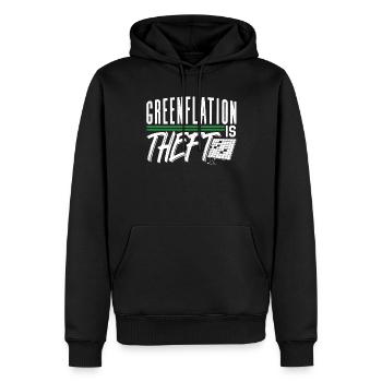 Greenflation Ist Diebstahl Grün Energie Inflation - Männer Premium Bio Hoodie - Schwarz - Vorne - Nico (187cm)