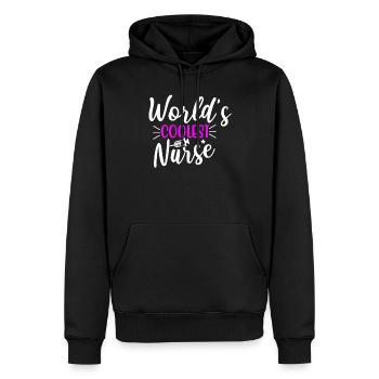 L’infirmière la plus cool du monde - Sweat à capuche Premium bio Homme - noir - Devant - Nico (187cm)