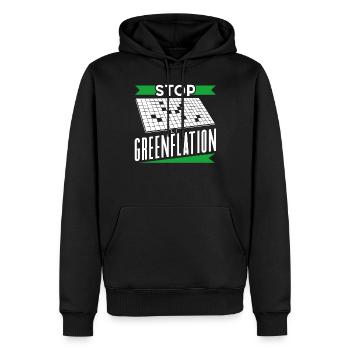 Greenflation Stop Inflation verte Energie - Sweat à capuche Premium bio Homme - noir - Devant - Nico (187cm)