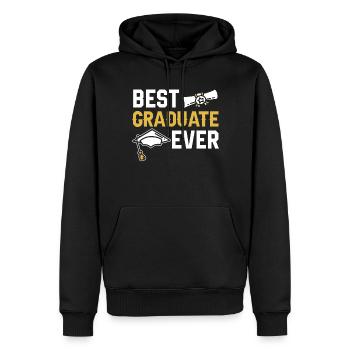 Meilleur diplômé jamais diplômé - Sweat à capuche Premium bio Homme - noir - Devant - Nico (187cm)