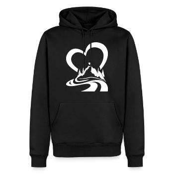 Mountain Heart Outdoor Trekking Mountain Hiking - Männer Premium Bio Hoodie - Schwarz - Vorne - Nico (187cm)